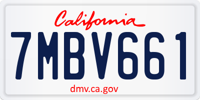 CA license plate 7MBV661