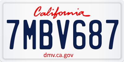 CA license plate 7MBV687