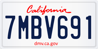 CA license plate 7MBV691