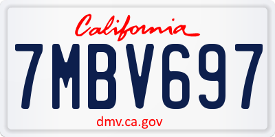 CA license plate 7MBV697