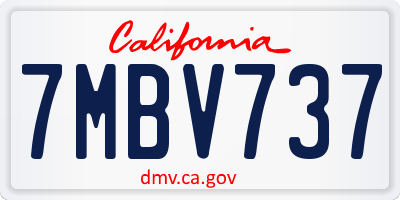 CA license plate 7MBV737