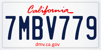 CA license plate 7MBV779