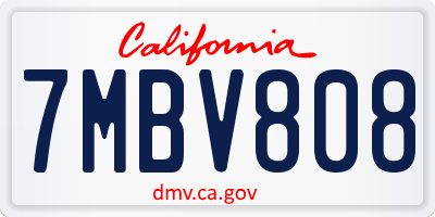 CA license plate 7MBV808