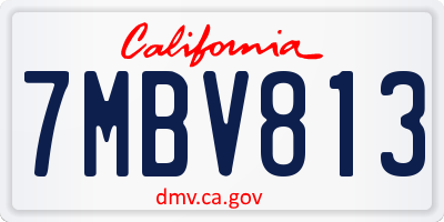 CA license plate 7MBV813