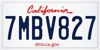 CA license plate 7MBV827