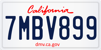 CA license plate 7MBV899
