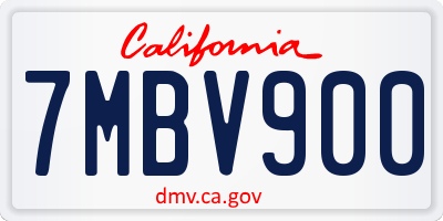 CA license plate 7MBV900