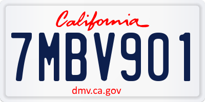 CA license plate 7MBV901