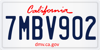 CA license plate 7MBV902