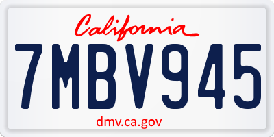 CA license plate 7MBV945