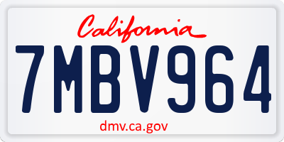 CA license plate 7MBV964