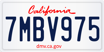 CA license plate 7MBV975