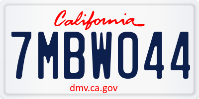 CA license plate 7MBW044