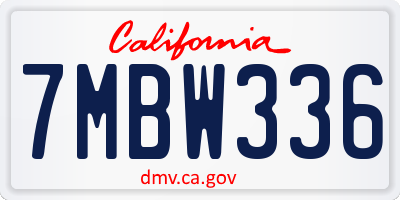 CA license plate 7MBW336