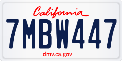 CA license plate 7MBW447