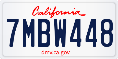 CA license plate 7MBW448