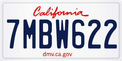 CA license plate 7MBW622