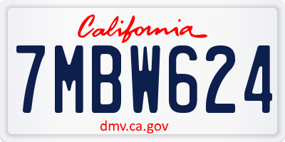 CA license plate 7MBW624