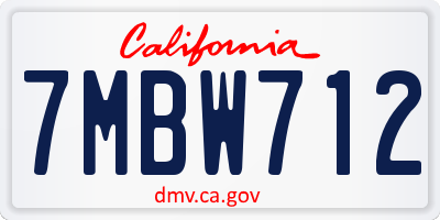 CA license plate 7MBW712