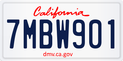CA license plate 7MBW901