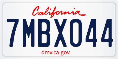 CA license plate 7MBX044