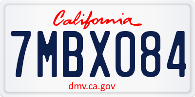 CA license plate 7MBX084