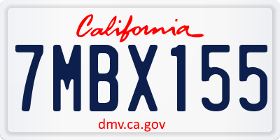 CA license plate 7MBX155