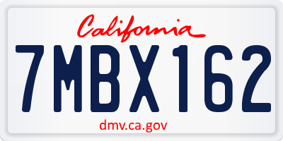 CA license plate 7MBX162
