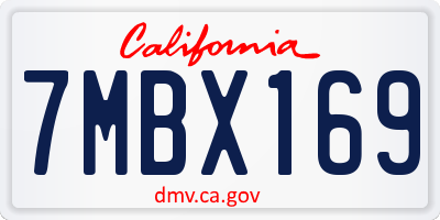 CA license plate 7MBX169
