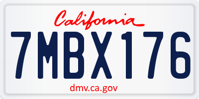 CA license plate 7MBX176