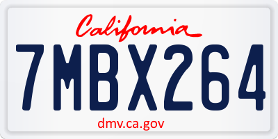 CA license plate 7MBX264