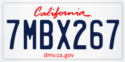 CA license plate 7MBX267