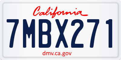 CA license plate 7MBX271