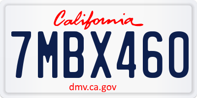 CA license plate 7MBX460