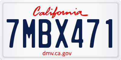 CA license plate 7MBX471