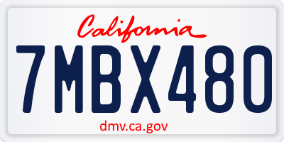 CA license plate 7MBX480