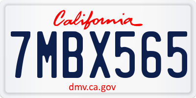 CA license plate 7MBX565