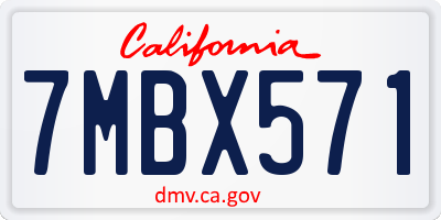 CA license plate 7MBX571