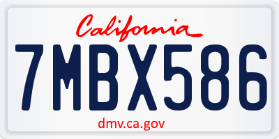 CA license plate 7MBX586