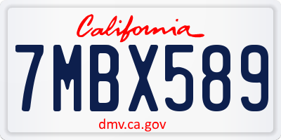 CA license plate 7MBX589