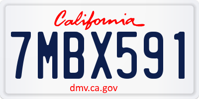 CA license plate 7MBX591
