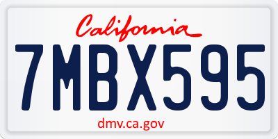 CA license plate 7MBX595