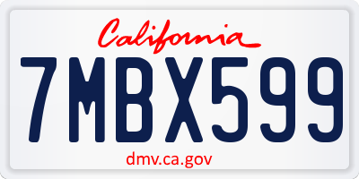 CA license plate 7MBX599