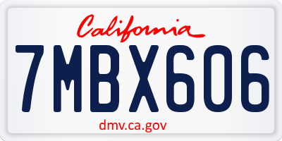 CA license plate 7MBX606