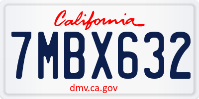 CA license plate 7MBX632