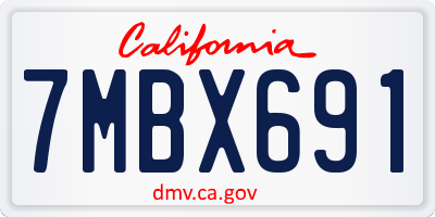 CA license plate 7MBX691
