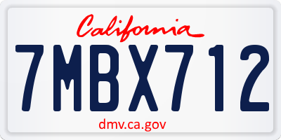 CA license plate 7MBX712