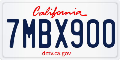 CA license plate 7MBX900