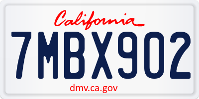 CA license plate 7MBX902