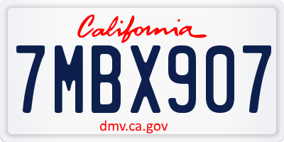 CA license plate 7MBX907